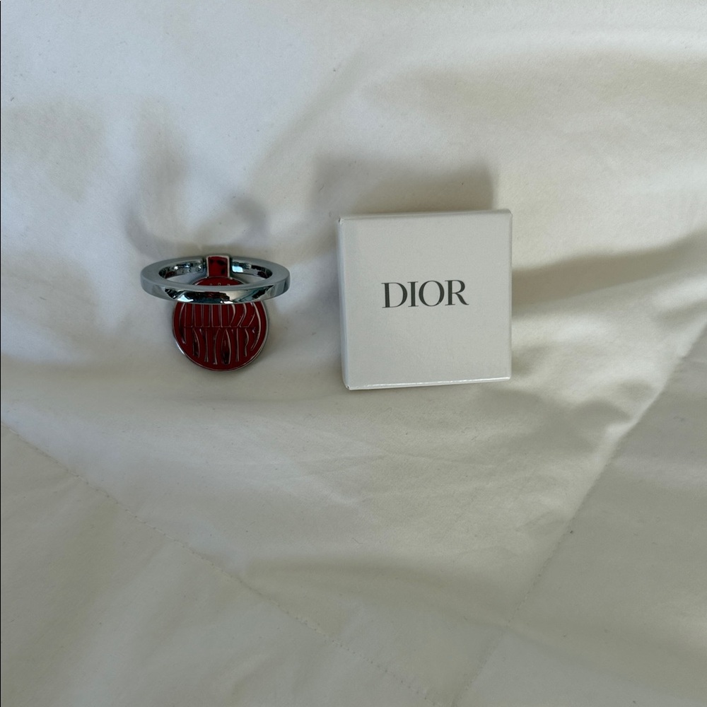 Dior Red and Silver Women's Phone Case Ring